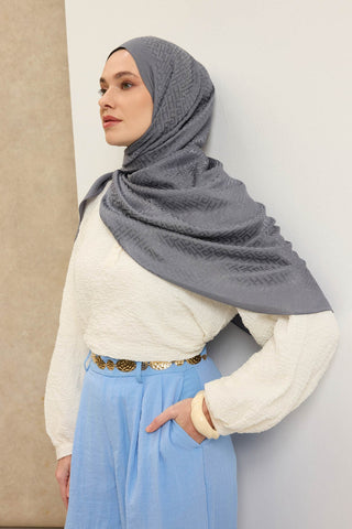 Naia Pamuk Şal SH Desen Füme - Naia Şal - | Silk Home