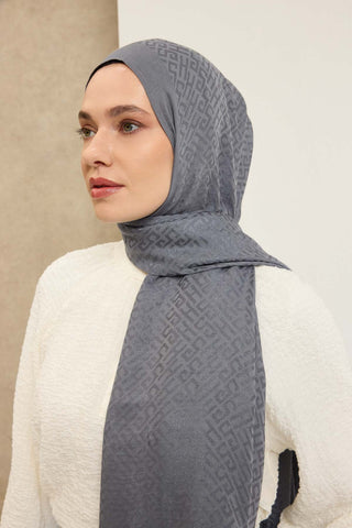 Naia Pamuk Şal SH Desen Füme - Naia Şal - | Silk Home