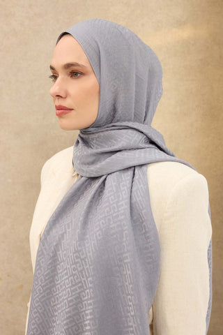 Naia Pamuk Şal SH Desen Gri - Naia Şal - | Silk Home