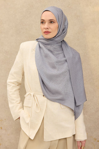Naia Pamuk Şal SH Desen Gri - Naia Şal - | Silk Home