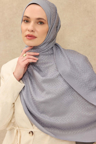 Naia Pamuk Şal SH Desen Gri - Naia Şal - | Silk Home