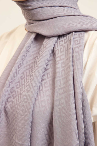 Naia Pamuk Şal SH Desen Gümüş - Naia Şal - | Silk Home