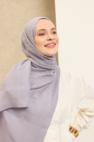 Naia Pamuk Şal SH Desen Gümüş - Naia Şal - | Silk Home