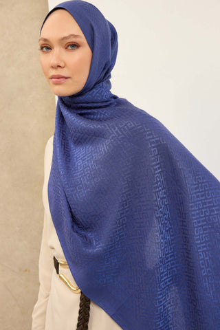 Naia Pamuk Şal SH Desen Saks - Naia Şal - | Silk Home