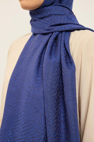 Naia Pamuk Şal SH Desen Saks - Naia Şal - | Silk Home