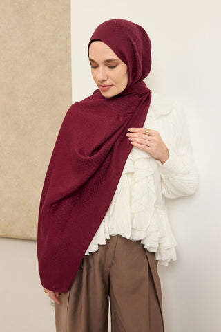 Naia Pamuk Şal SH Desen Vişne - Naia Şal - | Silk Home