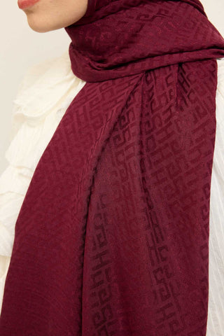 Naia Pamuk Şal SH Desen Vişne - Naia Şal - | Silk Home