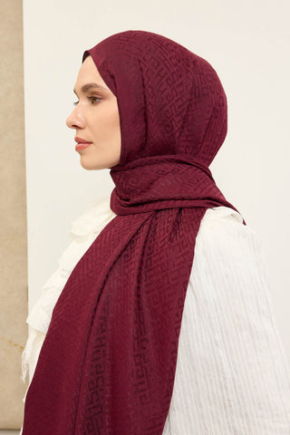 Naia Pamuk Şal SH Desen Vişne - Naia Şal - | Silk Home