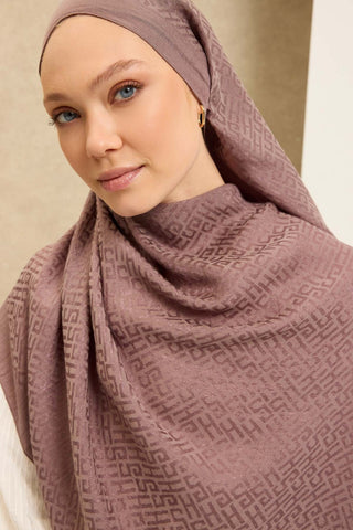 Naia Pamuk Şal SH Desen Vizon - Naia Şal - | Silk Home