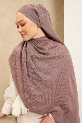 Naia Pamuk Şal SH Desen Vizon - Naia Şal - | Silk Home
