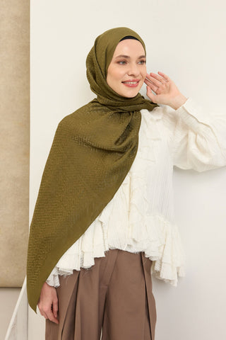 Naia Pamuk Şal SH Desen Yeşil - Naia Şal - | Silk Home