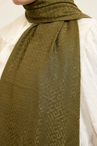 Naia Pamuk Şal SH Desen Yeşil - Naia Şal - | Silk Home