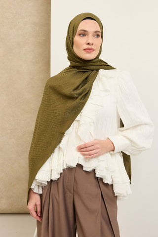Naia Pamuk Şal SH Desen Yeşil - Naia Şal - | Silk Home