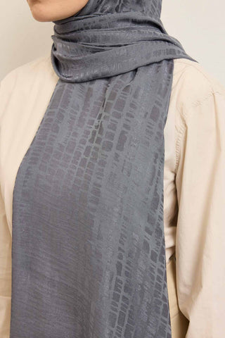 Naia Pamuk Şal Taş Desen Füme - Naia Şal - | Silk Home