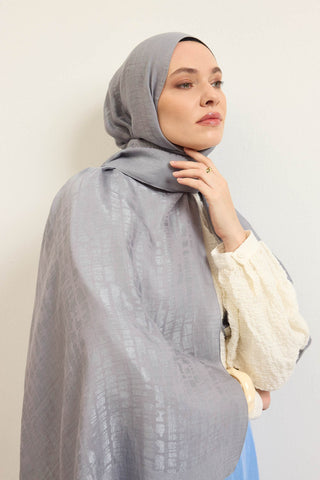 Naia Pamuk Şal Taş Desen Gri - Naia Şal - | Silk Home