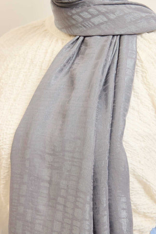 Naia Pamuk Şal Taş Desen Gri - Naia Şal - | Silk Home