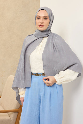 Naia Pamuk Şal Taş Desen Gri - Naia Şal - | Silk Home