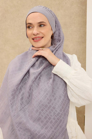 Naia Pamuk Şal Taş Desen Gümüş - Naia Şal - | Silk Home