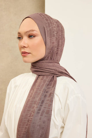 Naia Pamuk Şal Taş Desen Vizon - Naia Şal - | Silk Home
