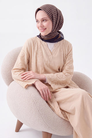 Шелковый платок Olinda Herringbone Горький кофе