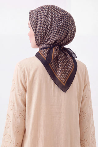 Шелковый платок Olinda Herringbone Горький кофе