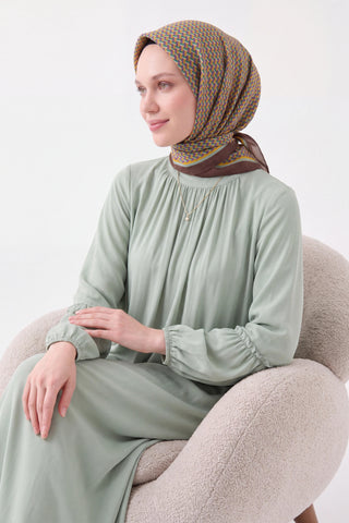 Шелковый шарф Olinda Herringbone, коричневый