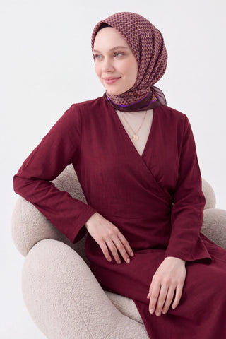 Olinda Шёлковый Платок Herringbone Тёмно-фиолетовый