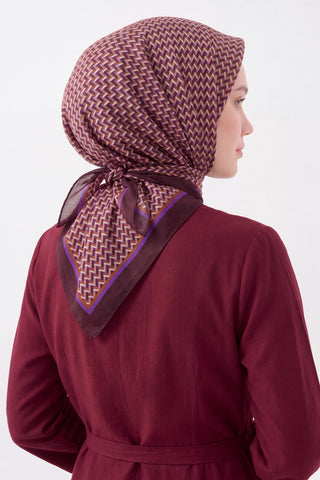 Olinda Шёлковый Платок Herringbone Тёмно-фиолетовый