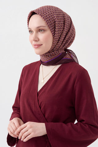 Olinda Шёлковый Платок Herringbone Тёмно-фиолетовый