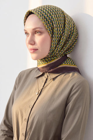 Шелковый платок Olinda Herringbone Темный норка