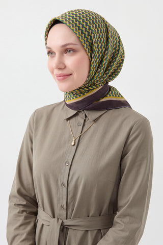 Шелковый платок Olinda Herringbone Темный норка