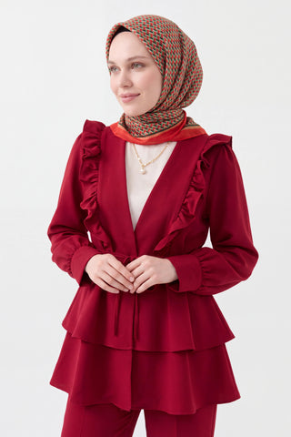 Шелковый платок Olinda Herringbone гранатовый