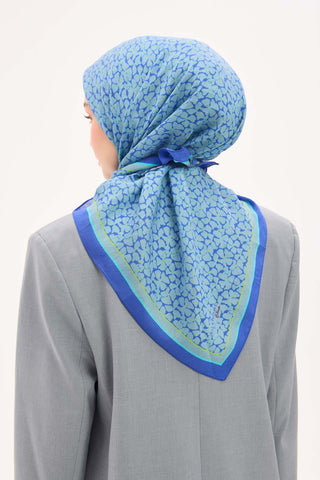 Olinda Eşarp Yonca Desen Gri 90x90 - Olinda Eşarp - | Silk Home