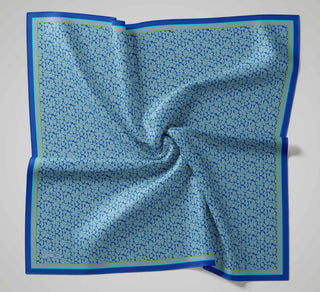 Olinda Eşarp Yonca Desen Gri 90x90 - Olinda Eşarp - | Silk Home