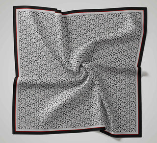 Olinda Eşarp Yonca Desen Kırık Beyaz 90x90 - Olinda Eşarp - | Silk Home