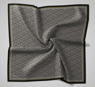 Olinda Eşarp Yonca Desen Koyu Lacivert 90x90 - Olinda Eşarp - | Silk Home
