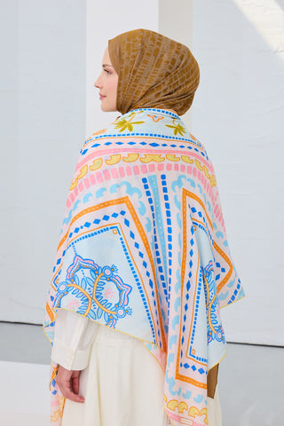 Omuz Şalı Modern Çini Turuncu