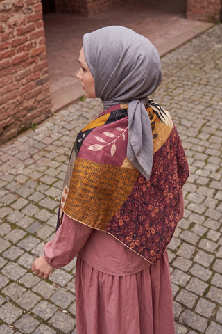 Omuz Şalı PatchworkBordo