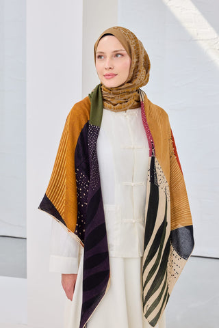 Omuz Şalı PatchworkBordo