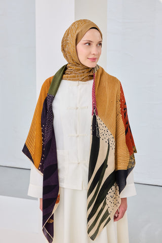 Omuz Şalı PatchworkBordo