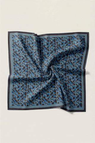 Pamuk Karışımlı Eşarp Bebe Mavi Retro Geometrik Desenli Soft Dokulu Kaymaz 90X90