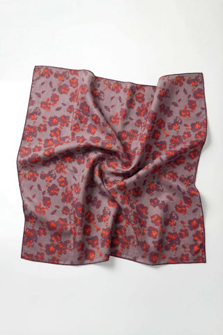 Pamuk Karışımlı Eşarp Çiçekli Desen Soluk Lila 90x90 - Soft Eşarp - | Silk Home