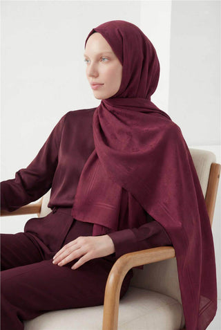 Pamuk Polyester Liva Şal Bordo Nefes Alan Dokulu 90X200