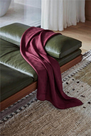 Pamuk Polyester Liva Şal Bordo Nefes Alan Dokulu 90X200