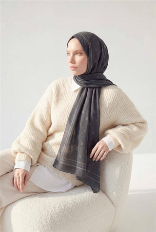 Pamuk Polyester Liva Şal Füme Nefes Alan Dokulu 90X200