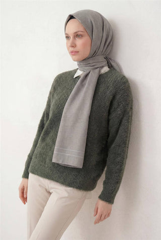 Pamuk Polyester Liva Şal Gümüş Nefes Alan Dokulu 90X200
