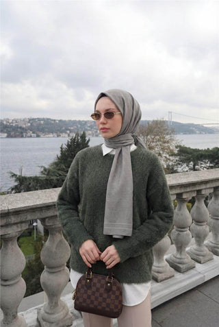 Pamuk Polyester Liva Şal Gümüş Nefes Alan Dokulu 90X200
