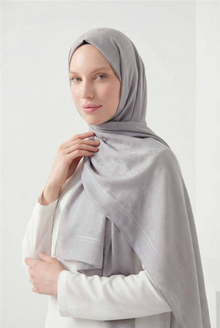 Cotton Polyester Liva Shawl Silver Breathable Textured 90X200