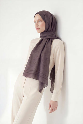 Cotton Polyester Liva Shawl, Lavender, Breathable Textured, 90x200 cm