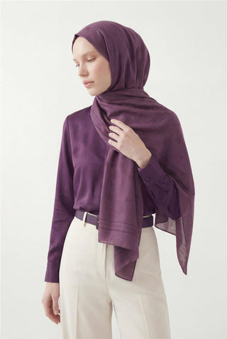 Pamuk Polyester Liva Şal Mor Nefes Alan Dokulu 90X200